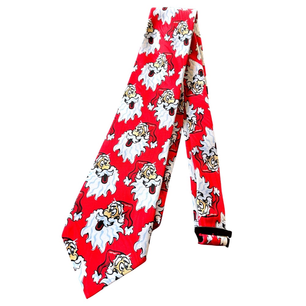 Keith Daniels Red Santa‎ Claus Cartoon Holiday Christmas Necktie Festive